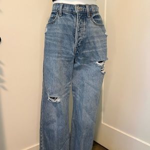 Ripped Straight Jeans